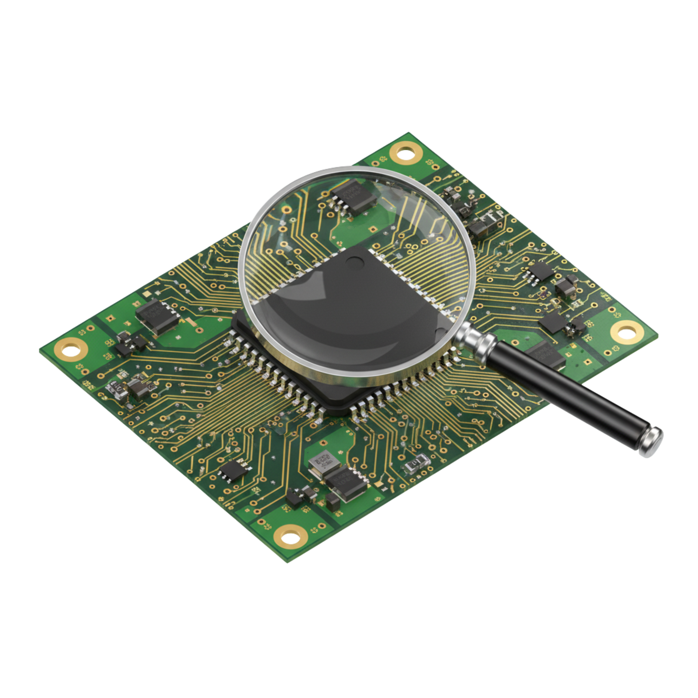 PCB Manufacturing with Magnifying Glass